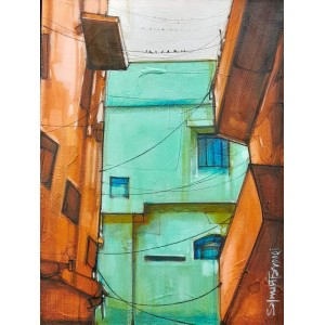 Salman Farooqi, 12 x 16 Inch, Acrylic on Canvas, Cityscape Painting, AC-SF-563